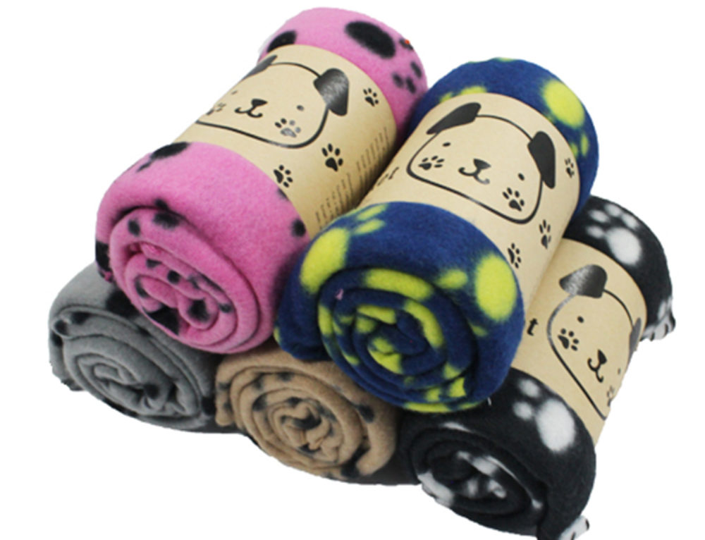 thumbnail image 2 of Soft Fleece Paw Print Pet Blanket – Machine Washable, Medium To XL Sizes (Black, Polyester) 2 of 5