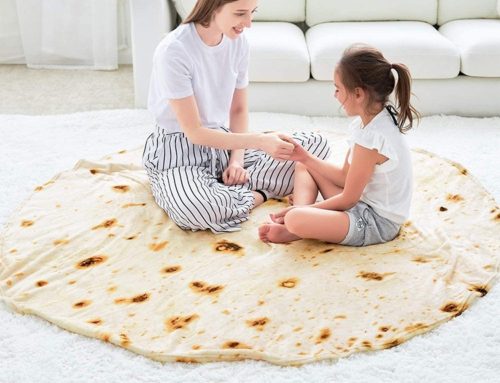 Amazon sales super soft microfiber round pizza tortilla burrito blanket