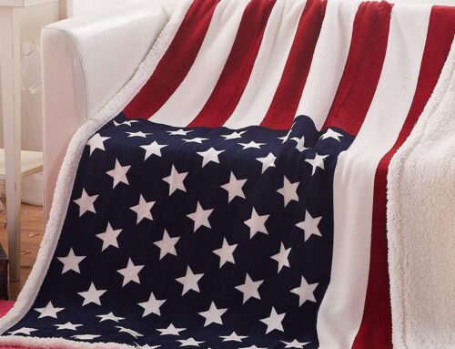 Custom Printed Character UK USA Plush Fleece Sherpa American Flag Blanket