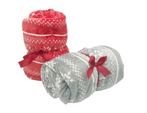 Wholesale Rotary Printing Flannel Fleece Blanket For Christmas