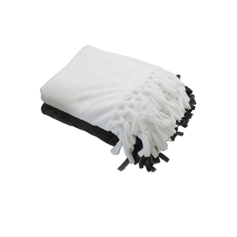 Flannel Fleece Blankets with Pom Poms